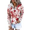 Women's Fashion Slim Fit Long Sleeve Halloween Print Hooded Sweatshirt Top
