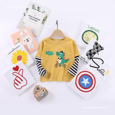 Детская нижняя рубашка, футболка, весна-осень, топ с героями мультфильмов для маленьких мальчиков, детская одежда с длинными рукавами для девочек