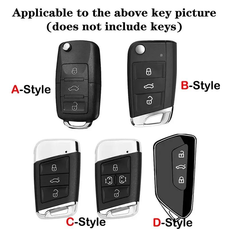 Auto TPU Zinc Alloy Key Case Bag For VW Volkswagen GOLF 6 MK6 Car Key Chain Car Metal Key Shell Interior Decoration Accessories