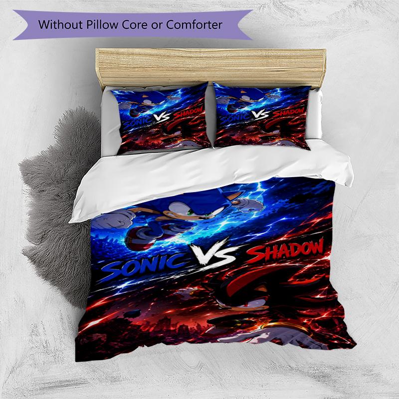 Sonic vs Shadow Print Flannel Blanket, Soft Warm Lightweight Throw Blanket for living Room,Sofa Bed Camping office