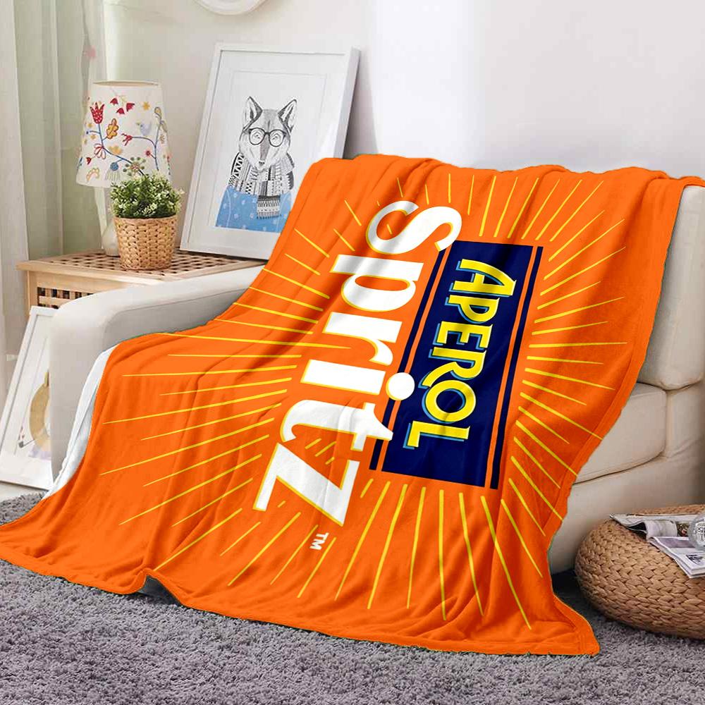 Aperol Spritz Flannel Blanket Throw Blanket Soft Warm Sofa Bed Camping Car home Decor Unique Christmas Gift C930931
