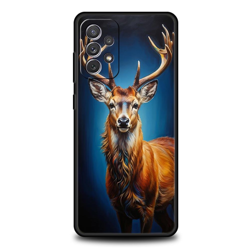 Чехол для телефона с узором "Олень и Личи" для Samsung Galaxy A55 A35 A15 A14 A13 A25 A54 A51 A71 A72 A73 A32 A52 A41 5G Мягкий ТПУ Корпус Сумки