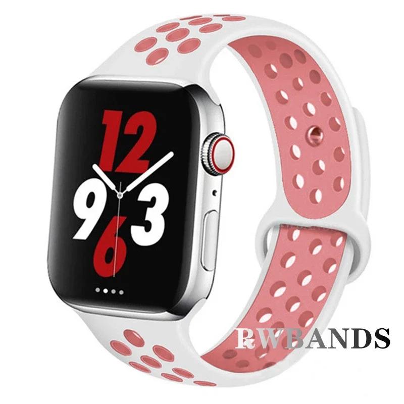Спортивный ремешок для Apple Watch Band 46 мм 44 мм 40 мм 42-38-41 мм 45 мм Дышащий браслет iWatch Series 10 9 8 7 6 SE 5 3 Ultra 2 49 мм