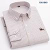 Plus size 100%cotton korean fashion long-sleeve shirts for men slim fit formal plain shirt striped houndstooth plaid clothes