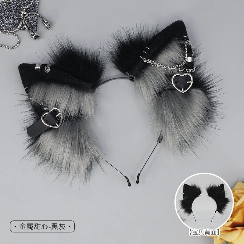 New Cartoon Headband Cat Foxes Ears Shape Hair Hoop Plush Carnivals Party Headpiece Cosplay Party Costume Props Unisex