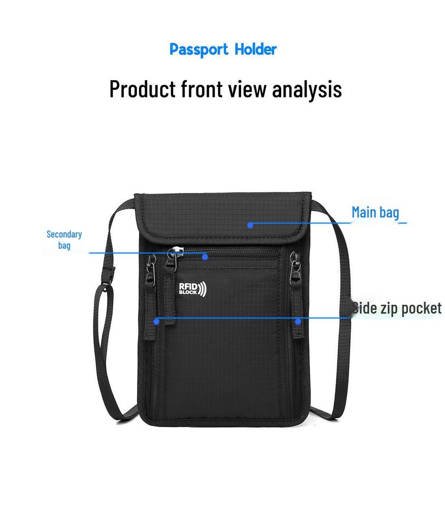 Waterproof RFID Travel Passport Holder & Multifunctional Neck Pouch