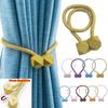 2 Pcs Curtain Tieback Multifaceted Ball Magnetic Curtains Buckle Tie Backs Shower Curtain Holder Wall Balls Home Room Accessorie