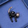 Blucome Броши в форме сгорбленного кота, воротник костюма, булавки для лацканов, модный новый стиль, свадебные булавки для корсажа, ювелирные изделия, зажим для девочек