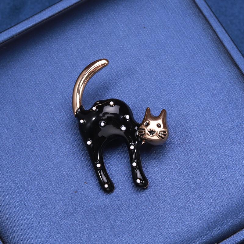 Blucome Броши в форме сгорбленного кота, воротник костюма, булавки для лацканов, модный новый стиль, свадебные булавки для корсажа, ювелирные изделия, зажим для девочек