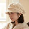 Womens Knitted Wool Blend Beanie Hat With Ear Protection Short Brim Cap Winter Stylish Elegant Warm Windproof