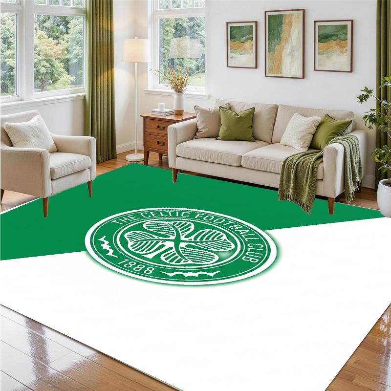 Коврик из кристаллического велюра с дизайном Celtic FC, мягкий декоративный коврик для спальни, прихожей