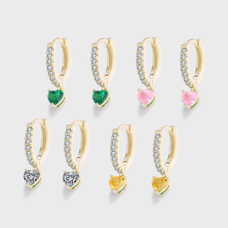 Модные красочные цирконовые серебряные серьги в форме любви S925 для женщин, креативные серьги из стерлингового серебра с блестящим цирконом, свадебные украшения, украшения для вечеринок