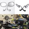 Мотоцикл Черное заднее зеркало Ретро Мото Мотоциклы Мотоцикл Скутеры Овальные зеркала заднего вида Зеркала бокового вида Кафе