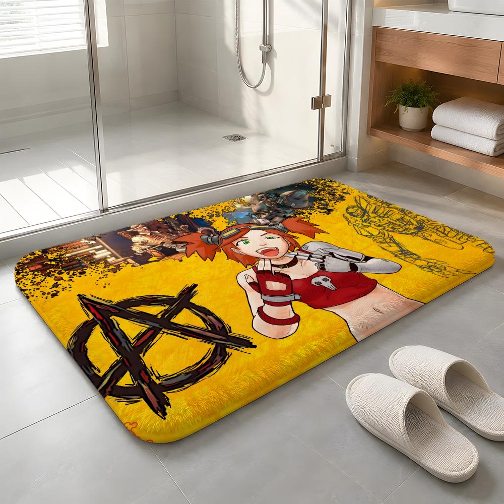 Classic B-Borderlands-Games Floor Mat Machine Washable Soft Flannel Area Rug, Non-Slip Absorbent Floor Mat for Living Room
