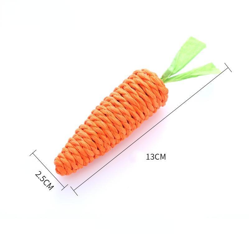 Carrot Pet Cat Toy Paper Rope Chew Toys Built-in Bell Small Animals Cute Pet Toys