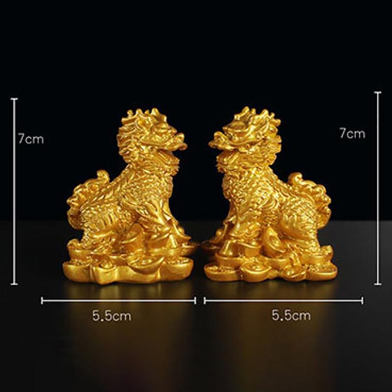 1 пара китайских медных статуэток бога-зверя фэншуй Килин Чи-Лин Килин для украшения дома