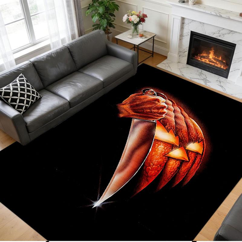 Crystal Velvet Rug Soft Non Slip Indoor Floor Mat Home DecorHalloween Michael Myers