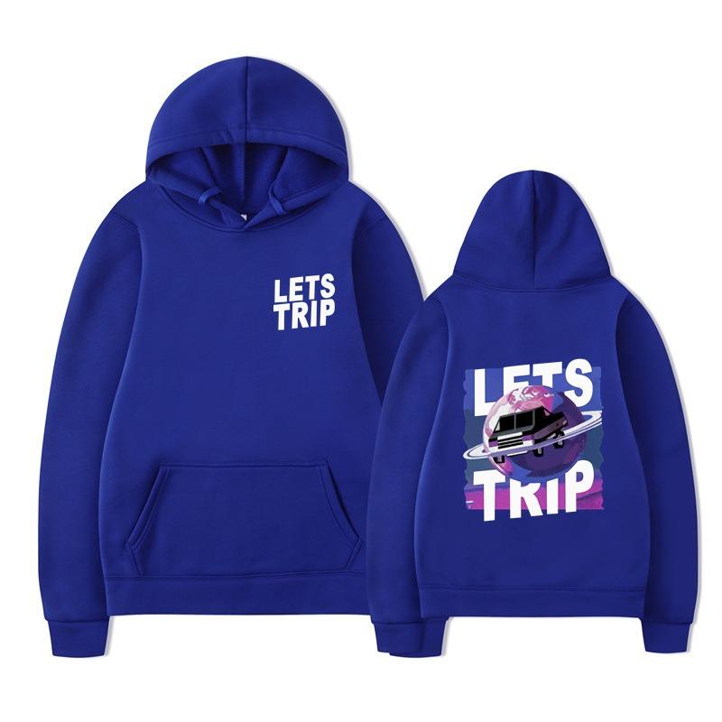 Autumn LETS TRIP Letter Printed Men's Hoodie Y2K Clothes Vintage Fashion Unisex Long Sleeve Pullovers