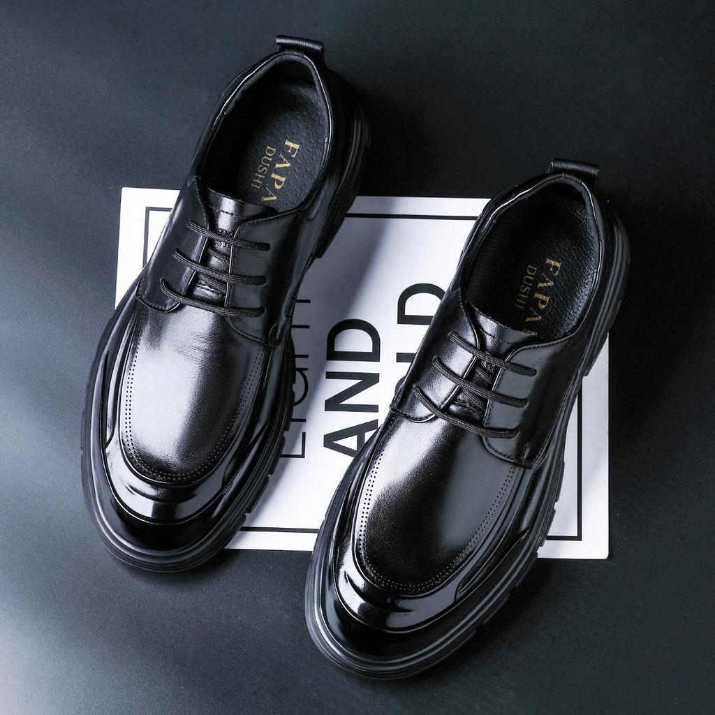 Осенние новые мужские кожаные туфли из высококачественной кожи, коровьей кожи, в британском стиле, мужские туфли из первого слоя коровьей кожи, с большой головой, свадебные туфли дерби