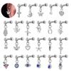 Stainless Steel Zirconia Barbell Cartilage Earrings with Devil Studs, In Stock