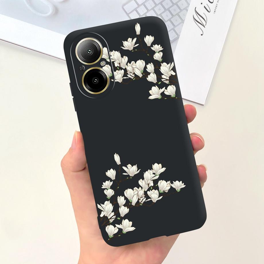 Case For Oppo Realme C67 4G RMX389 Phone Cases Black Cat Moon Night Soft Silicone Shockproof Back Cover For RealmeC67 4G Funda