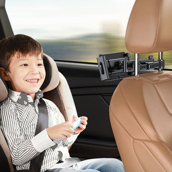 Крепление на подголовник заднего сиденья, прочный держатель для планшета и телефона с металлическим замком и силиконовыми ручками, выдвижной автомобильный аксессуар для семейных путешествий