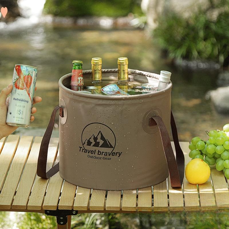 SEAMETAL 10/20L Outdoor Multifunctional Bucket Collapsible Portable Travel Bucket Large Capacity Carrying Bucket Camping Fishing Bucket