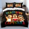 Peace Love Capybara Bedding Set Bedding Duvet Cover Set Duvet Cover Pillowcases (1 * Duvet Cover 2 * Pillowcases, without duvet insert)