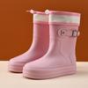 Fashion Rain Shoes Women's Waterproof Mouth Medium Tube Rain Boots Lightweight Waterproof Rubber Shoes Comfortable Work Outdoor Wading Shoes Women