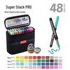 Lan Guo 288-Color Soft Tip Liquid Acrylic Markers Gift Box for Students & Children - Stackable Watercolor Pens
