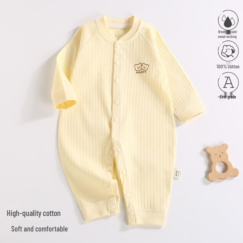 2025 New Pure Cotton Baby Jumpsuit for Spring, Autumn, and Winter - Newborn Toddler Inner Wear