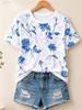 Women's Summer Tops Prints Floral Graphic Plants Elegant Vintage Stylish Short Sleeve Crew Neck Round Neck Regular Tops