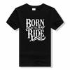 Новинка Футболка "Рожден кататься, вынужден работать" BORN TO RIDE Череп с коротким рукавом Дышащая футболка