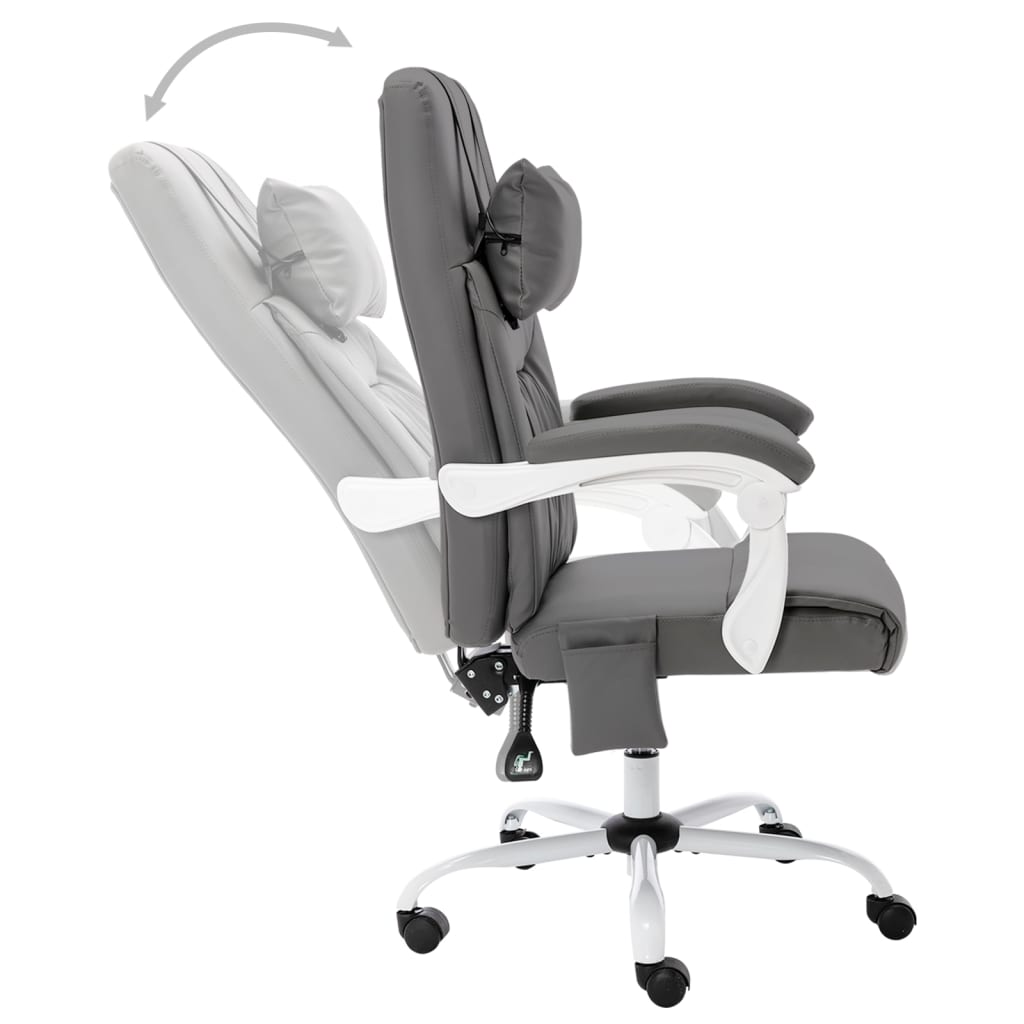 Massage Office Chair Grey Faux Leather
