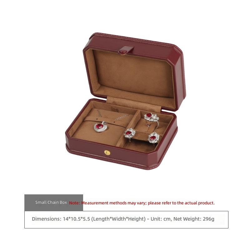 Wonderful Pack High-Grade Leather Hand-sewn Square Luxury Jewelry Packaging Box for Rings Necklaces Bracelets Watches Storage