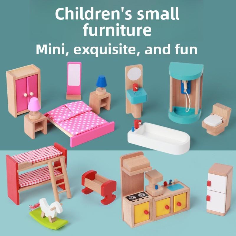 Деревянная Имитация Мини Спальни Кухни Гостиной Детский Набор Сцен Игрушек Для Творческих Детей Ролевые Игры И Взаимодействие Родителей И Детей