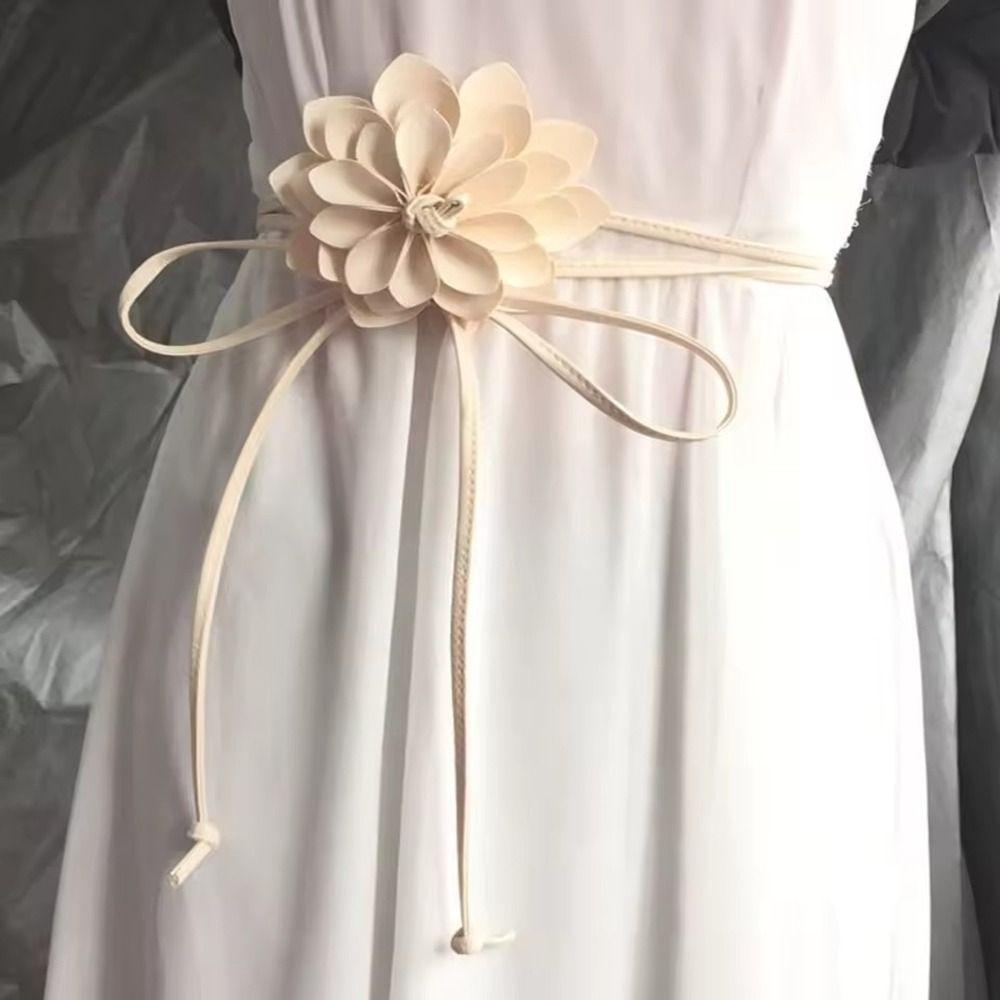 Модные ремни из ПУ кожи с цветочным шнурком, декоративные, роскошные, с цветочной цепочкой на талию, сделай сам, поясные ремни для юбок, джинсов, платьев, одежды
