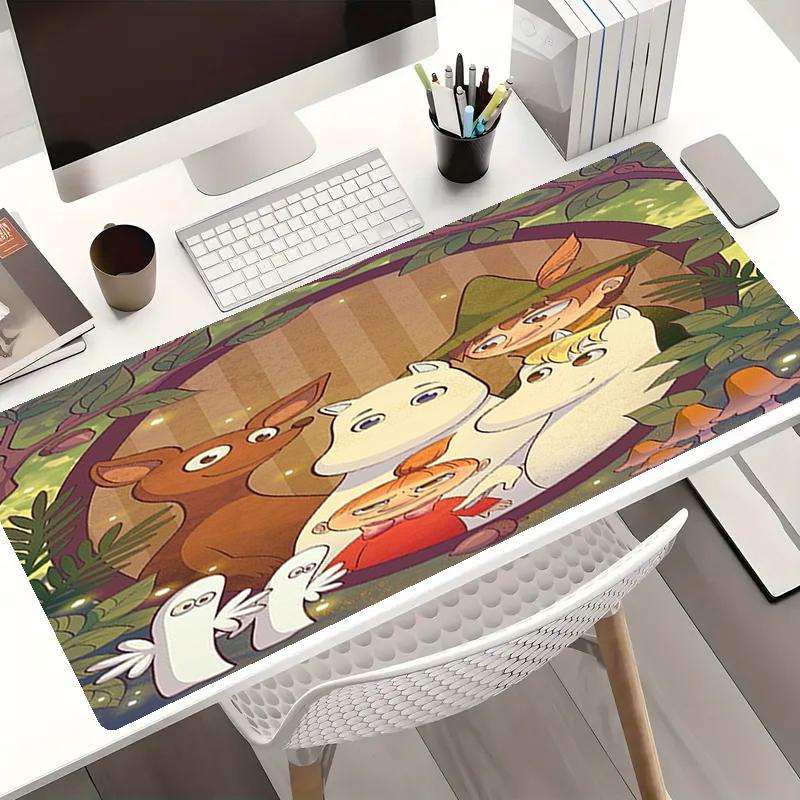 Moomin Theme Mouse Pad, Non Slip Rubber Base, Multifunctional Office & Home Decor, Perfect for Workspace Personalization.