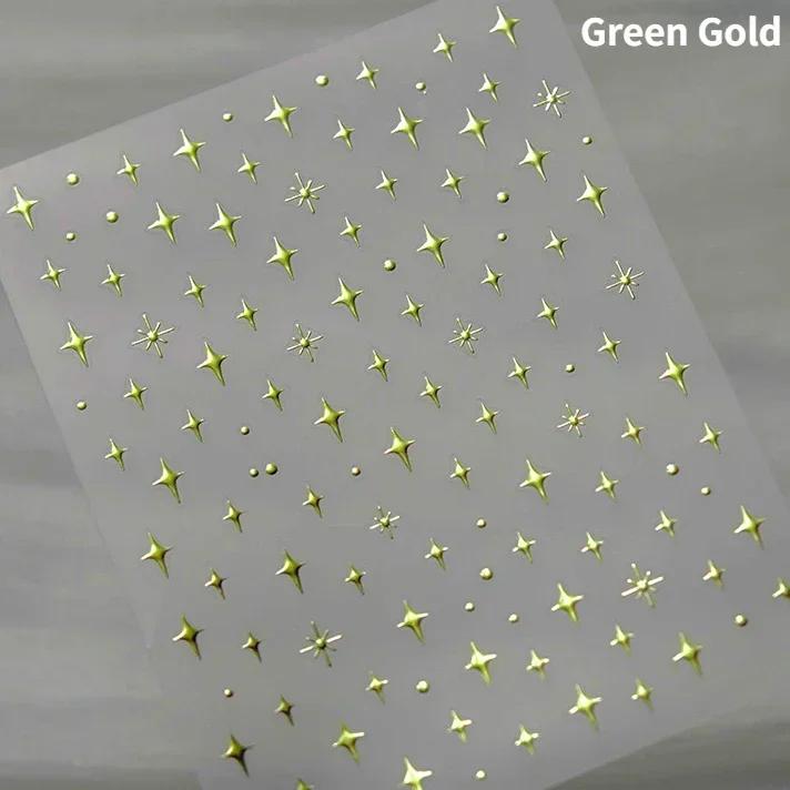 1pcs 5D Relief Kawaii Colorful Star Nail Art Stickers Multi Macaron Mangxing Nail Decorations Self Adhesive Decals Accessories