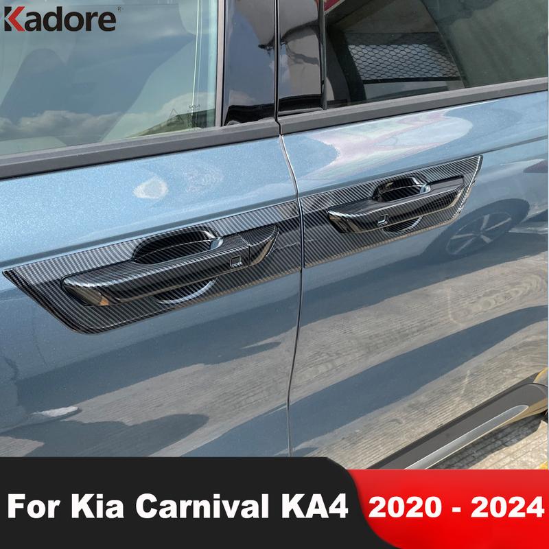 Для Kia Carnival KA4 2024 Накладки на ручки дверей автомобиля из углеродного волокна, отделка, накладки на чаши боковых ручек, аксессуары