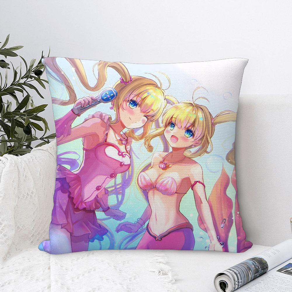 Mermaid Melody Pichi Pichi Pitch Pillow Case Sofa Decorative Home Double-sided Print Plush Throw Pillow Covers Cushion Decor