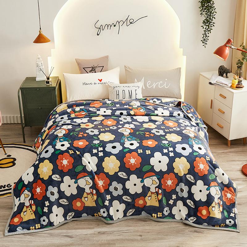 Super Cozy Winter Throw Blanket Warm Fleece/Flannel Blandets Floral Heart Printing Bed Linens Bedspread Home Travel Drop Shippin