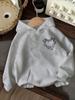 Women's Top Creative Cat Love Printed Hoodie Round Neck Long Sleeve Autumn Winter Women's Casual Sweatshirt Clothing