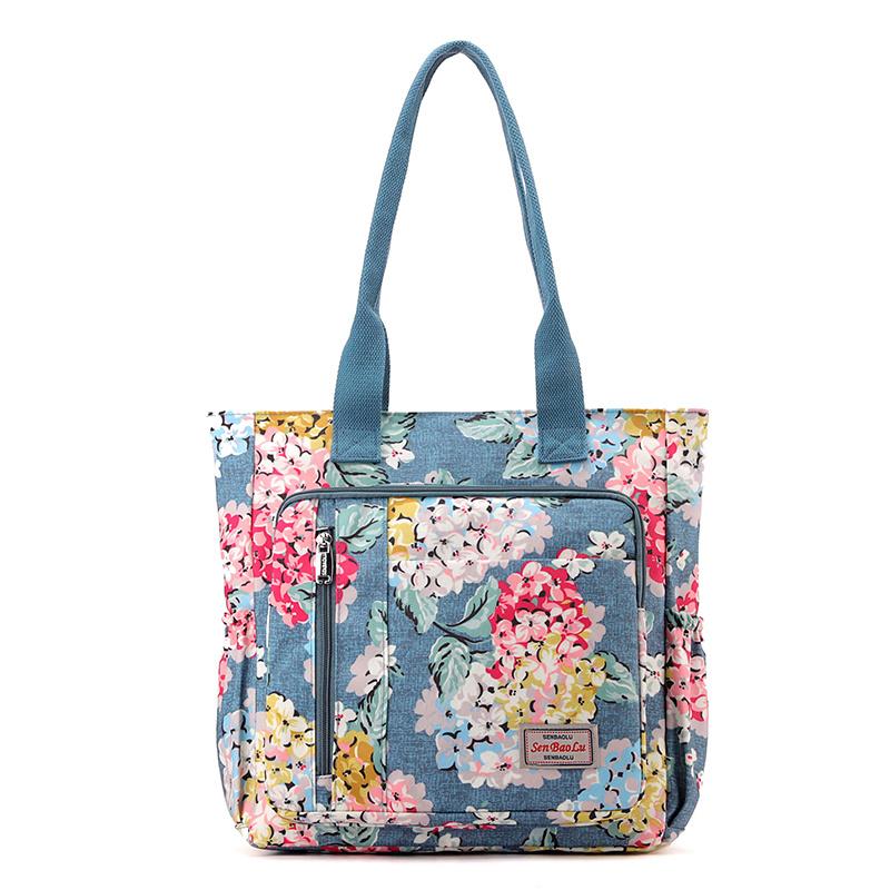 Женская легкая сумка-тоут из нейлона с принтом, сумка через плечо для матери