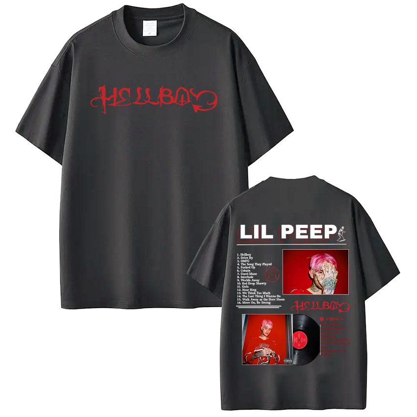Футболка унисекс Lil Peep Crybaby Hellboy Женская одежда Модная хип-хоп футболка Оверсайз с коротким рукавом
