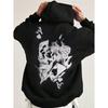 Men's Street Style Fleece Loose Size Comfortable Skulls&Poker Cards Print Casual Sports Round Neck Short Sleeve Hoodies