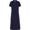 Polo Solid Color Pony Embroidered Polo Collar Straight Midi Short Sleeve Dress Women Dresses 211780107-003