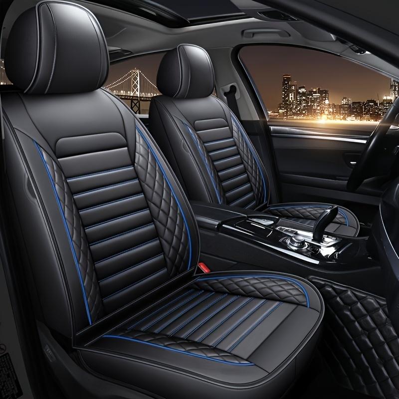 Полный комплект чехлов на сиденья автомобиля для 5-местного авто – Подходит для 95% всех 5-местных автомобилей (Легковые автомобили, Внедорожники, Фургоны) – Премиум полиуретановая кожа, дышащая – Всесезонная защита сидений