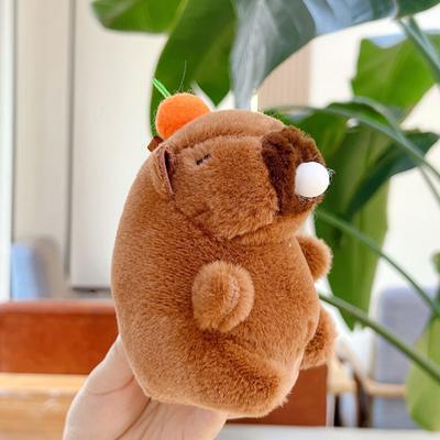 Милый мультяшный плюшевый брелок Капибара креативная пушистая игрушка кавайная кукла автомобиль брелок рюкзак украшения аксессуары подарки