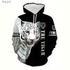 Осенние толстовки для мужчин 3D принт тигра уличная мода пуловер худи для занятий спортом на открытом воздухе графические худи блузка мужская одежда